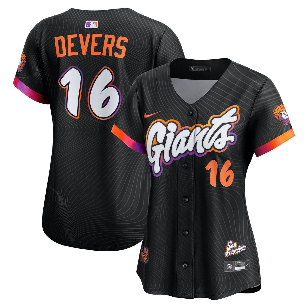 Rafael Devers San Francisco Giants Nike Women's 2025 City Connect Limited Player Jersey - Black Official MLB Team Apparel Baseball Fan Gear