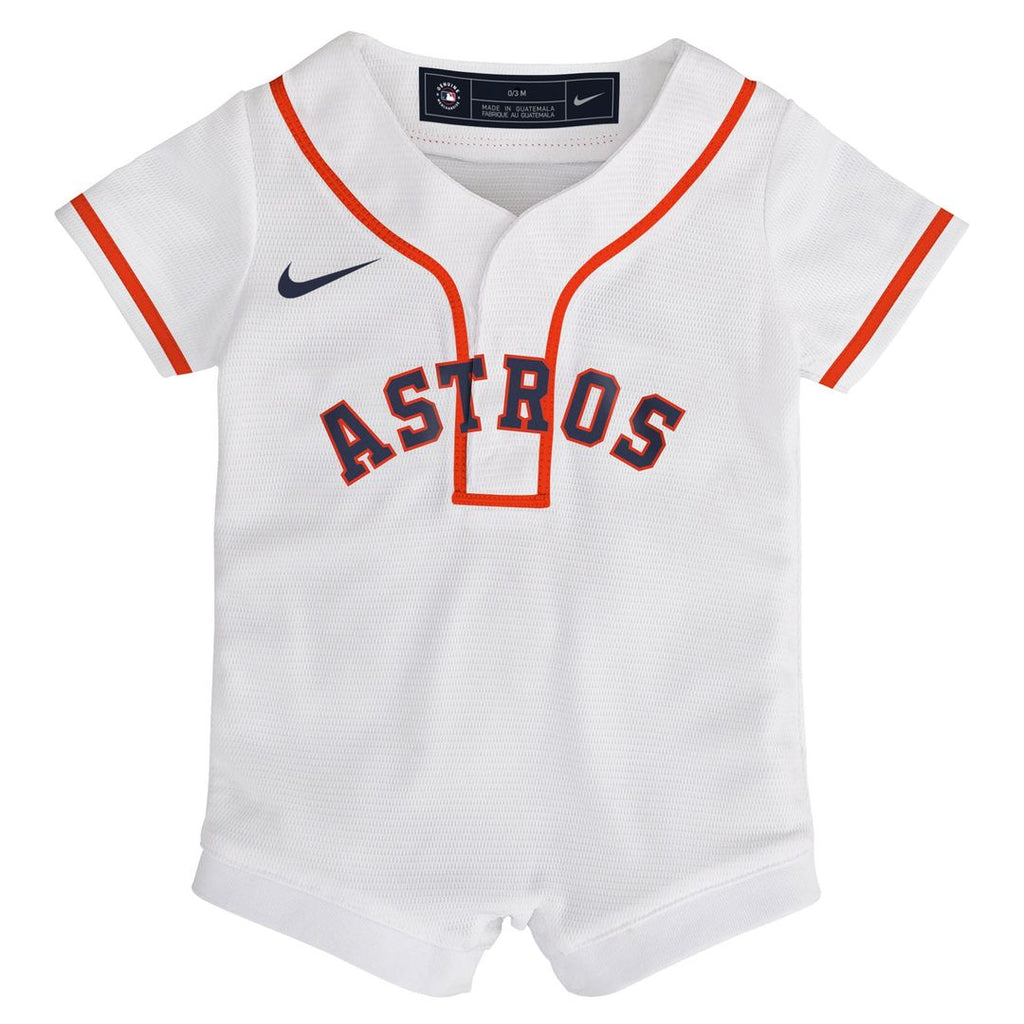 Houston Astros Nike Newborn Home Replica Romper Jersey - White Official MLB Team Apparel Baseball Fan Gear