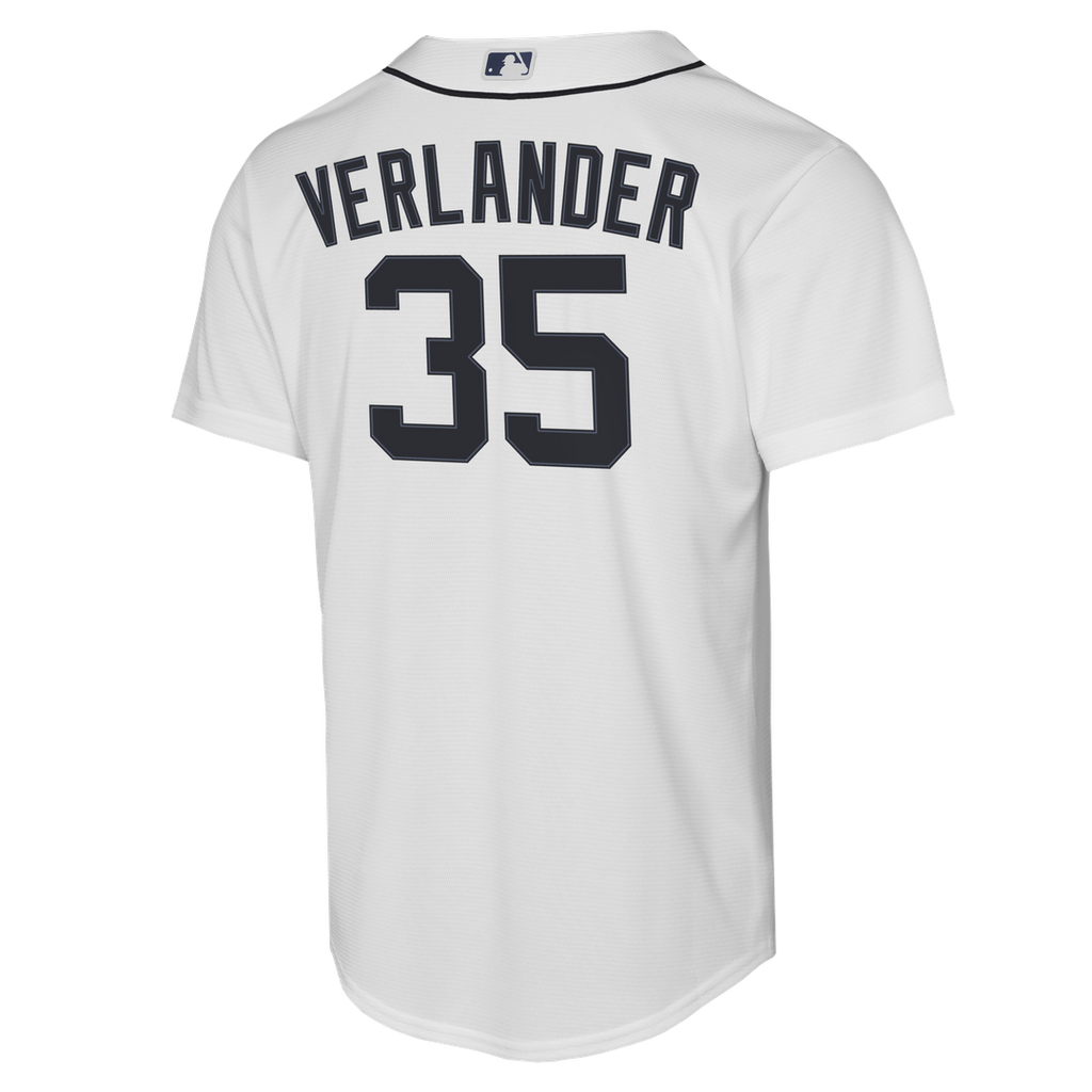 Justin Verlander Detroit Tigers Nike Youth Home Replica Jersey - White Official MLB Team Apparel Baseball Fan Gear