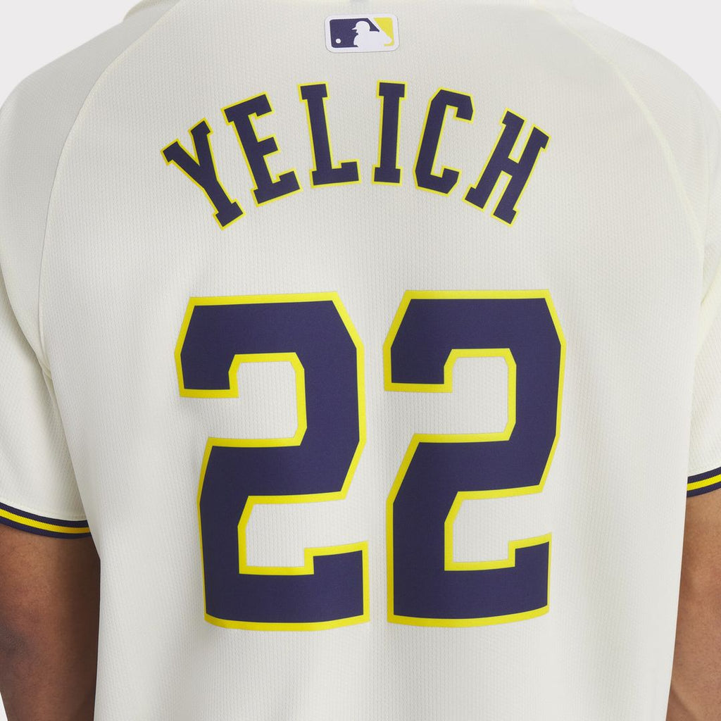 Christian Yelich Milwaukee Brewers Nike Home Limited Player Jersey - Cream Official MLB Team Apparel Baseball Fan Gear