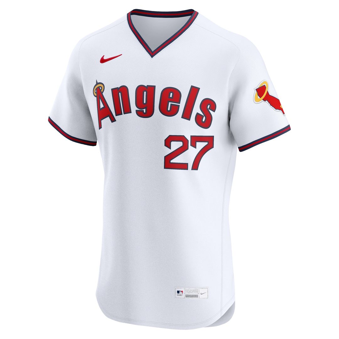 Mike Trout Los Angeles Angels Nike Alternate 2 Elite Jersey - White Official MLB Team Apparel Baseball Fan Gear