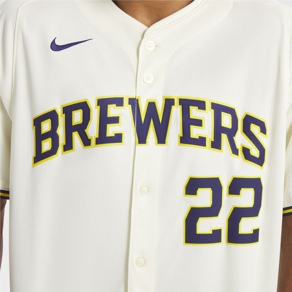 Christian Yelich Milwaukee Brewers Nike Home Limited Player Jersey - Cream Official MLB Team Apparel Baseball Fan Gear