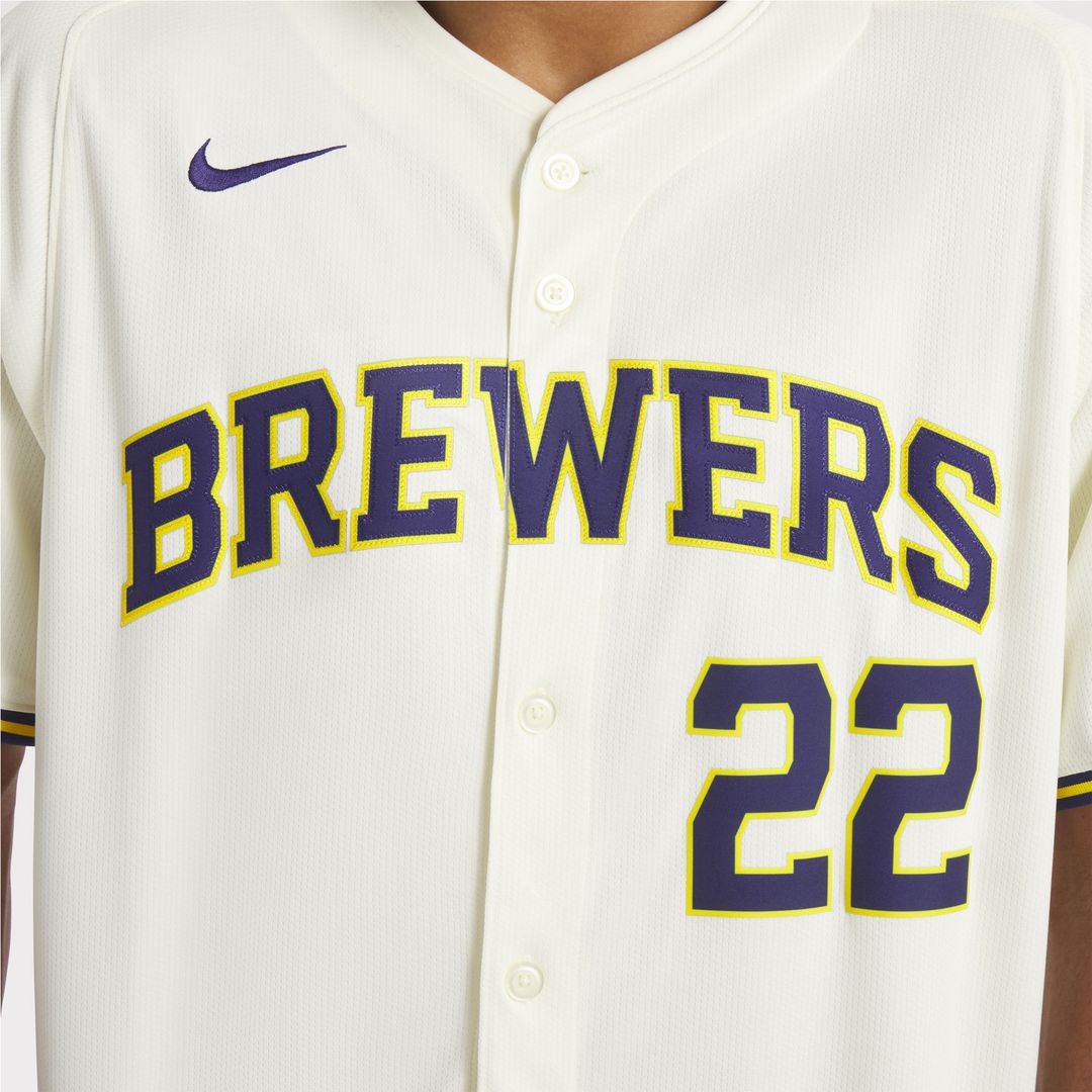 Christian Yelich Milwaukee Brewers Nike Home Limited Player Jersey - Cream Official MLB Team Apparel Baseball Fan Gear