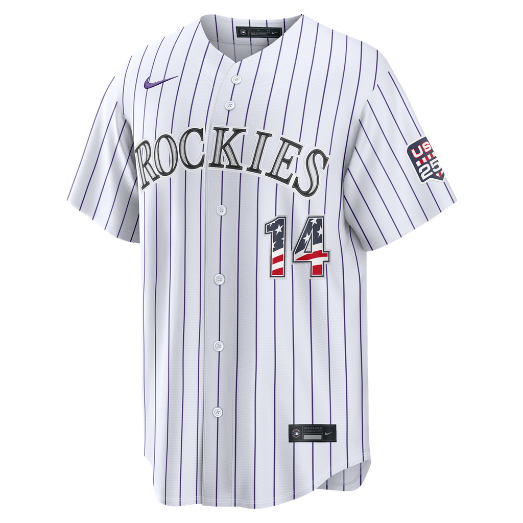 Ezequiel Tovar Colorado Rockies Nike USA 250 Fourth of July Home Stadium Jersey - White Official MLB Team Apparel Baseball Fan Gear