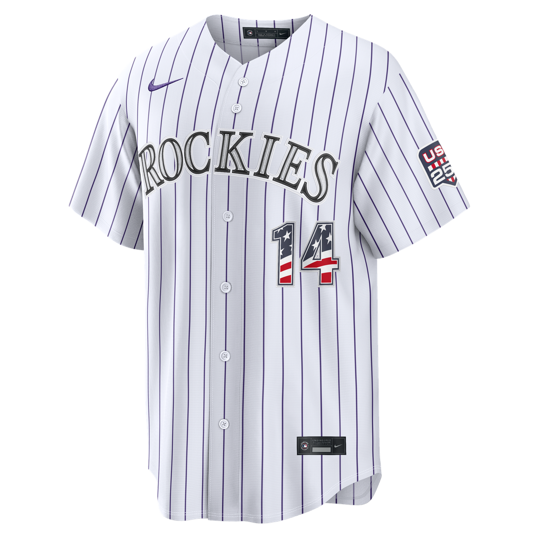 Ezequiel Tovar Colorado Rockies Nike USA 250 Fourth of July Home Stadium Jersey - White Official MLB Team Apparel Baseball Fan Gear