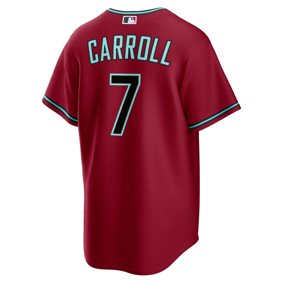 Corbin Carroll Arizona Diamondbacks Nike Alternate 2 Replica Jersey - Crimson Official MLB Team Apparel Baseball Fan Gear