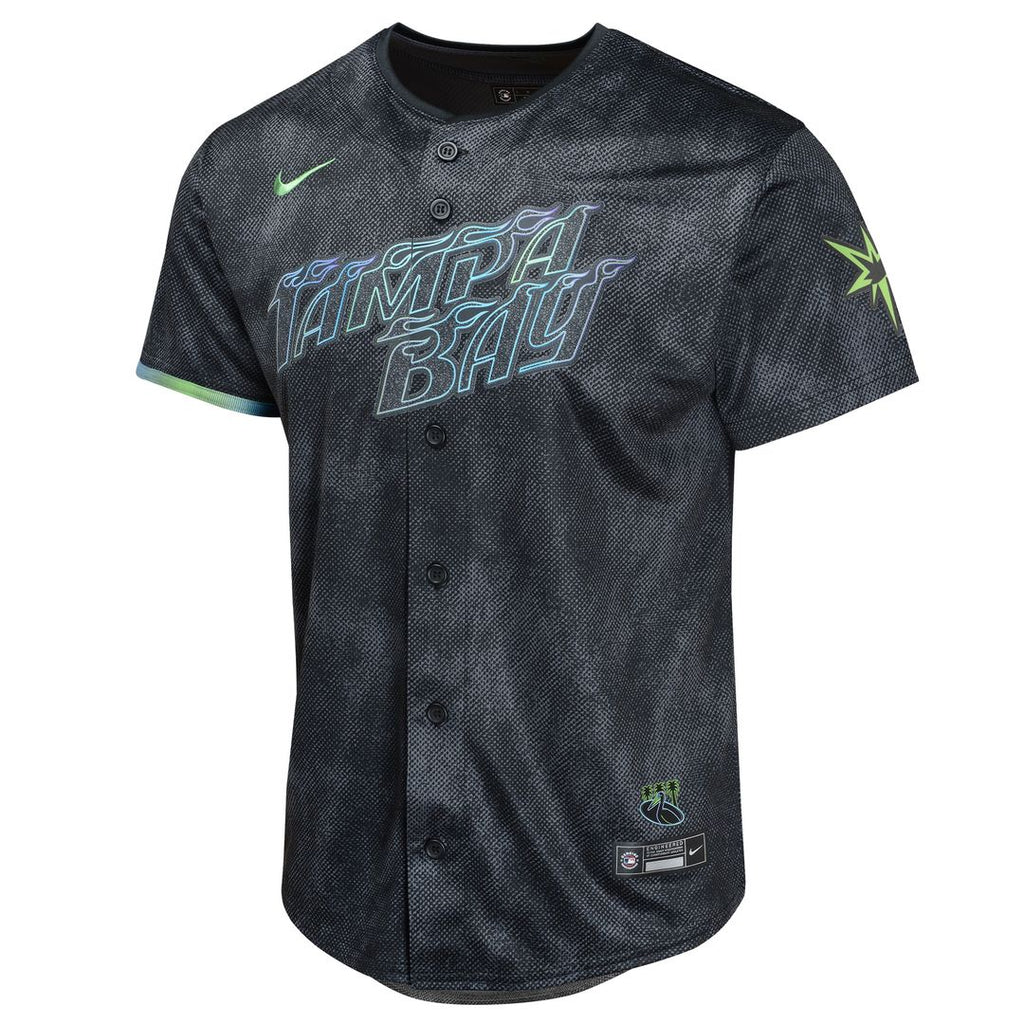 Shane McClanahan Tampa Bay Rays Nike Youth 2024 City Connect Limited Player Jersey - Charcoal Official MLB Team Apparel Baseball Fan Gear