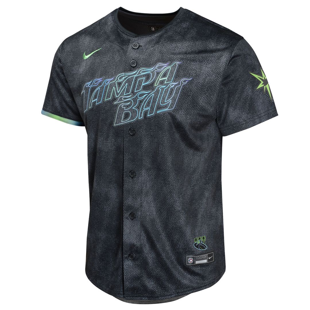 Shane McClanahan Tampa Bay Rays Nike Youth 2024 City Connect Limited Player Jersey - Charcoal Official MLB Team Apparel Baseball Fan Gear