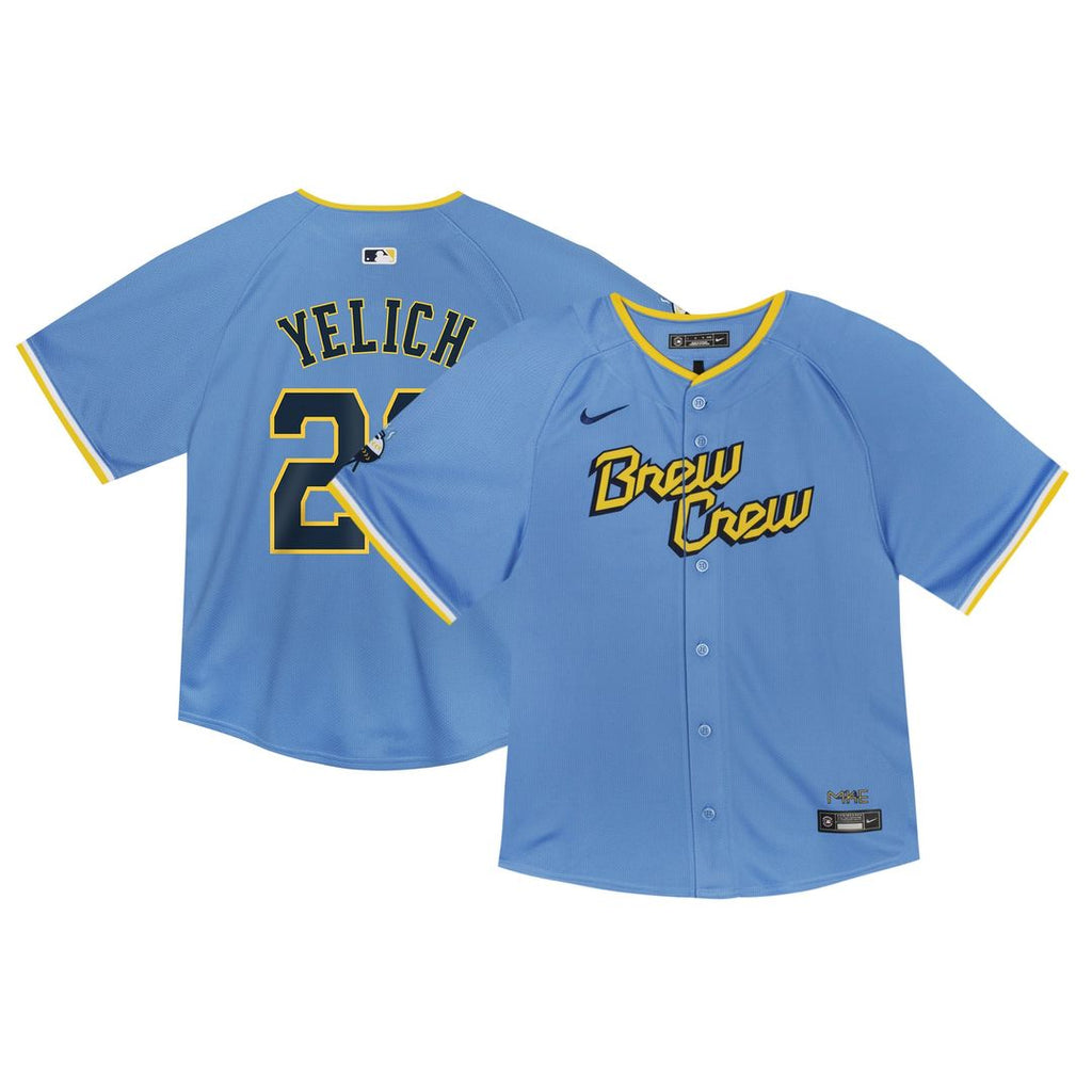 Christian Yelich Milwaukee Brewers Nike Toddler City Connect Limited Player Jersey - Powder Blue Official MLB Team Apparel Baseball Fan Gear