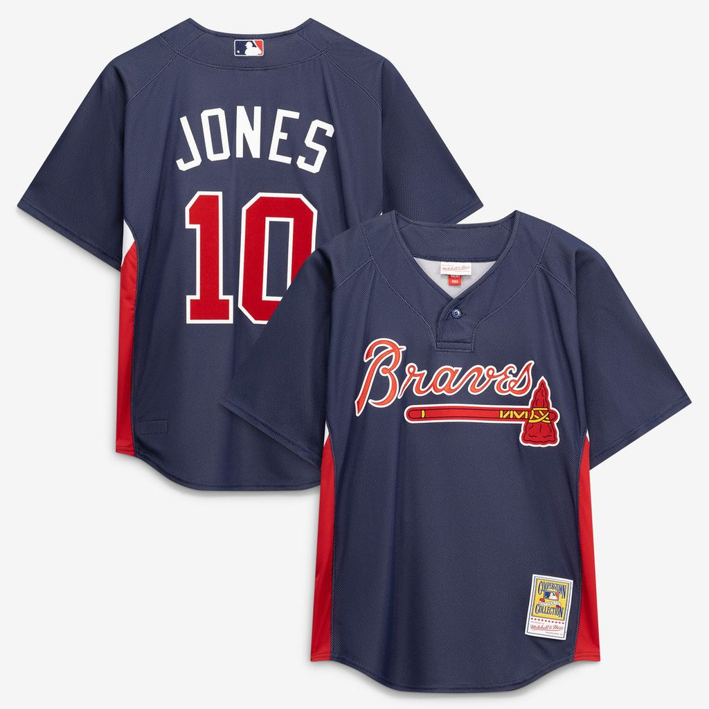 Chipper Jones Atlanta Braves Mitchell & Ness Authentic Batting Practice Jersey - Navy Official MLB Team Apparel Baseball Fan Gear