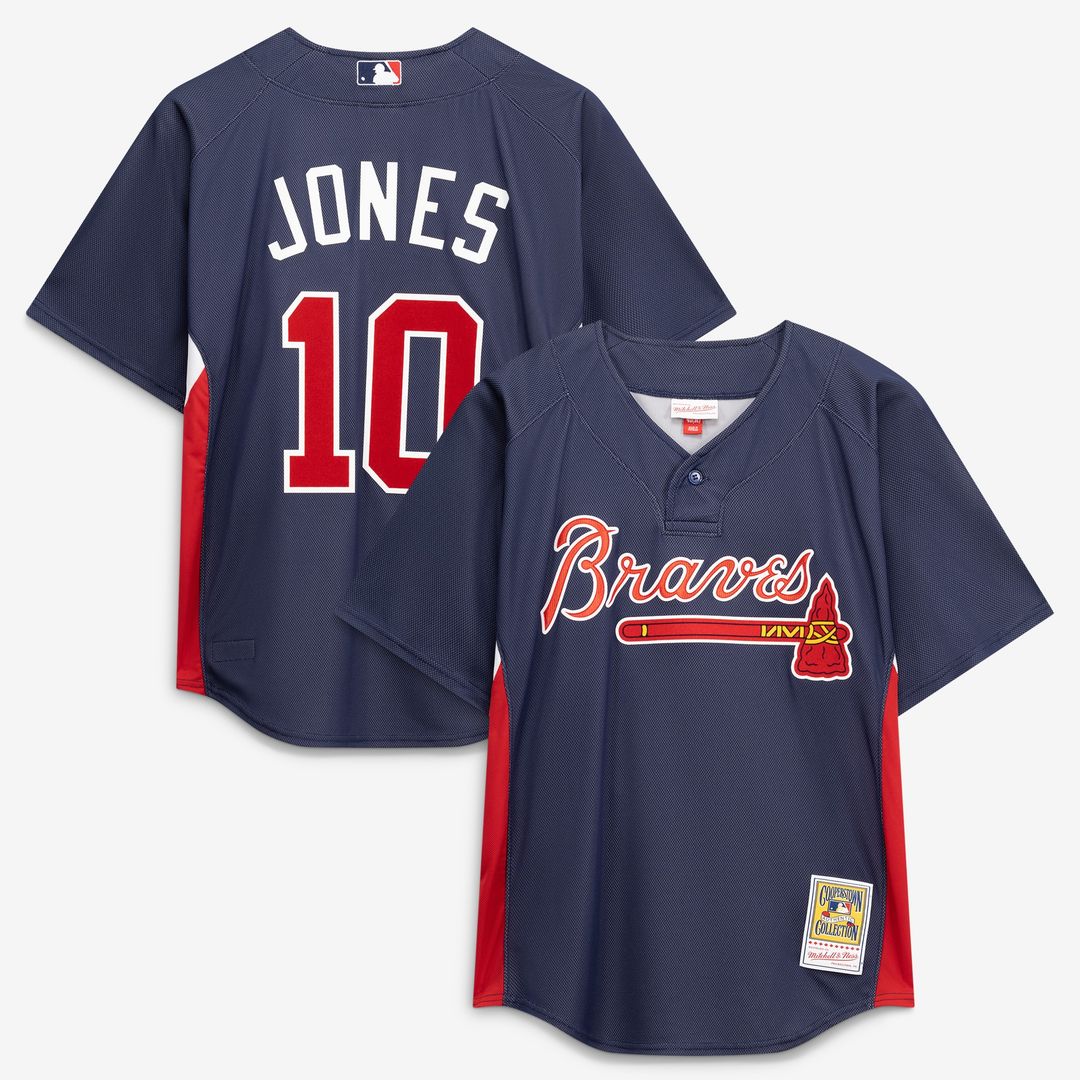 Chipper Jones Atlanta Braves Mitchell & Ness Authentic Batting Practice Jersey - Navy Official MLB Team Apparel Baseball Fan Gear