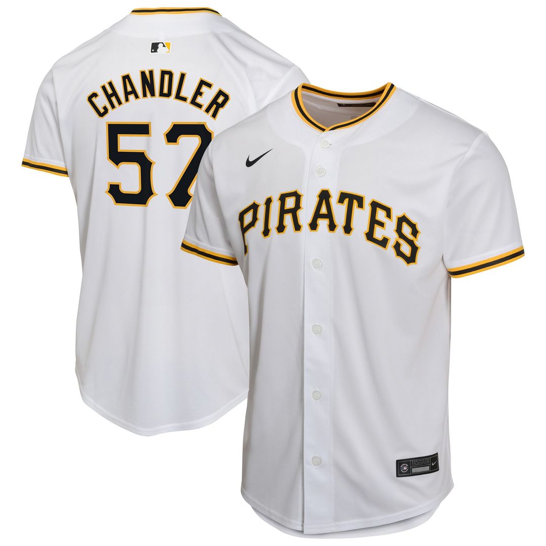 Bubba Chandler Pittsburgh Pirates Nike Youth Home Player Game Jersey - White Official MLB Team Apparel Baseball Fan Gear