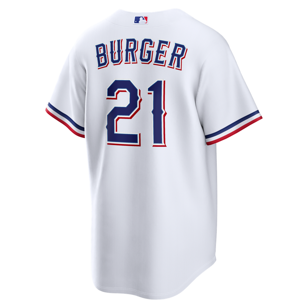 Jake Burger Texas Rangers Nike Home Replica Jersey - White Official MLB Team Apparel Baseball Fan Gear