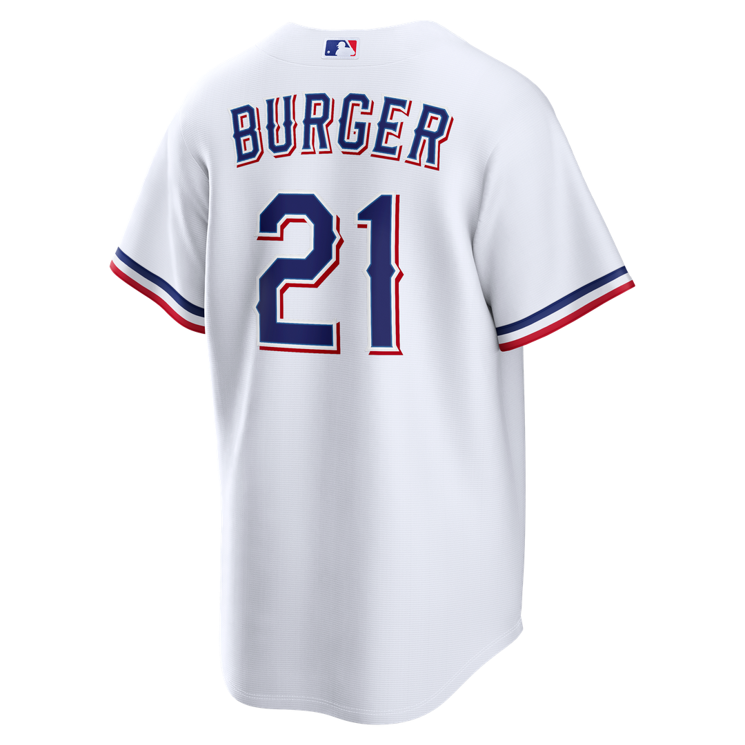 Jake Burger Texas Rangers Nike Home Replica Jersey - White Official MLB Team Apparel Baseball Fan Gear