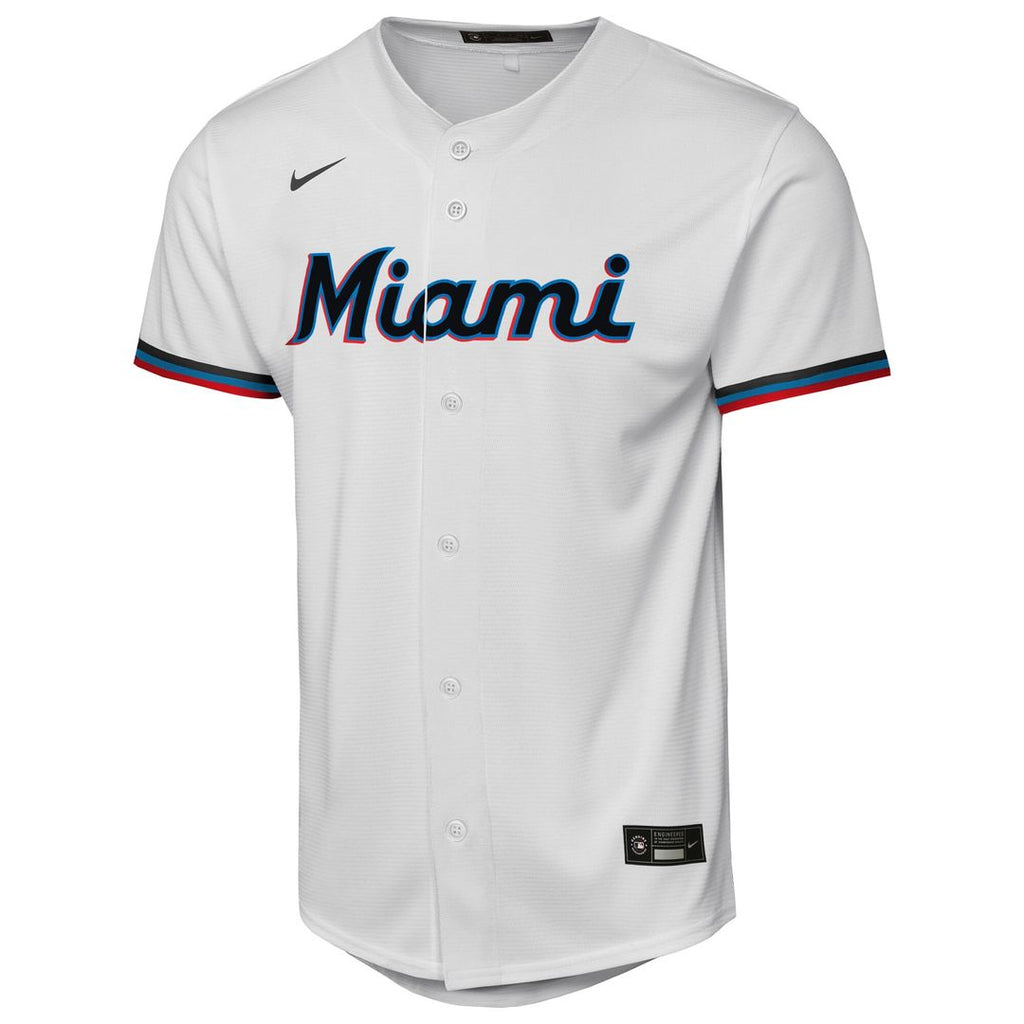 Miami Marlins Nike Youth Home Replica Jersey - White Official MLB Team Apparel Baseball Fan Gear