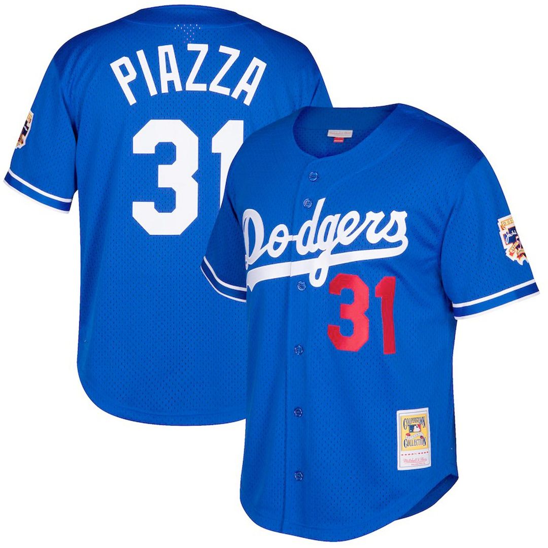 Mike Piazza Los Angeles Dodgers Mitchell & Ness Big & Tall Cooperstown Mesh Batting Practice Jersey - Royal Official MLB Team Apparel Baseball Fan Gea