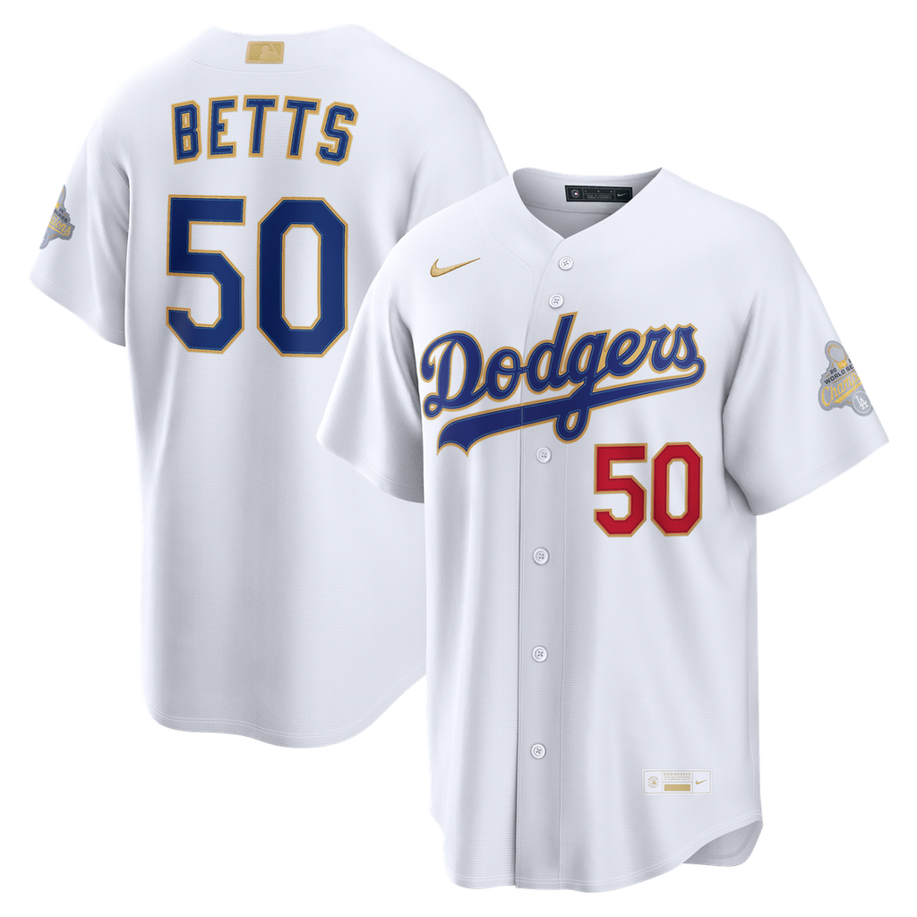 Mookie Betts Los Angeles Dodgers Nike 2026 Gold Collection Stadium Jersey - White Official MLB Team Apparel Baseball Fan Gear