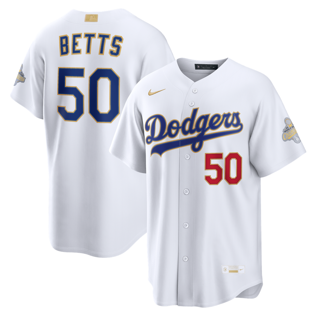Mookie Betts Los Angeles Dodgers Nike 2026 Gold Collection Stadium Jersey - White Official MLB Team Apparel Baseball Fan Gear