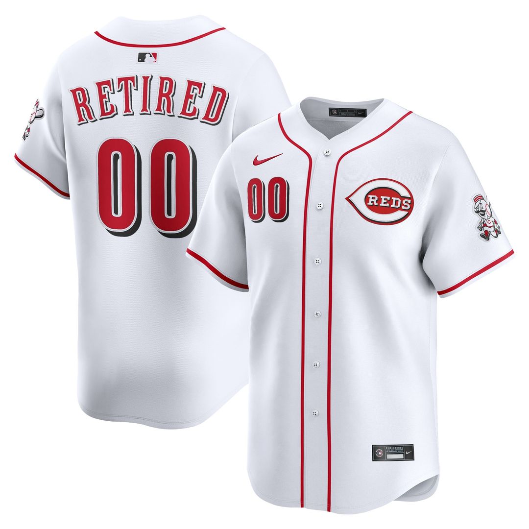 Cincinnati Reds Nike Home Limited Pick-A-Player Retired Roster Jersey - White Official MLB Team Apparel Baseball Fan Gear