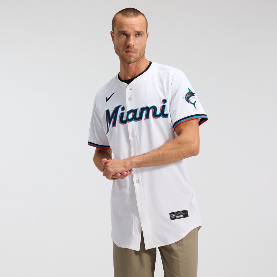 Miami Marlins Nike Home Elite Jersey - White Official MLB Team Apparel Baseball Fan Gear