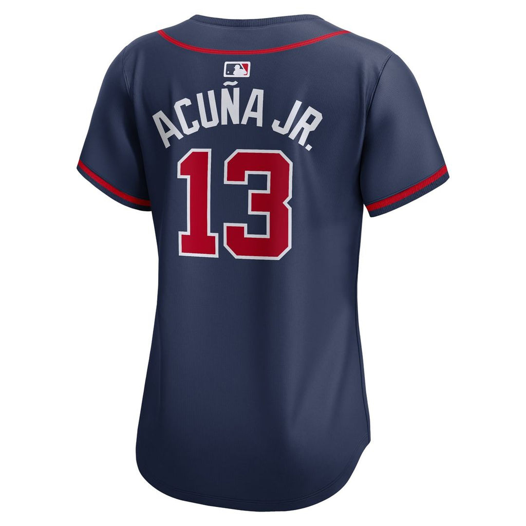 Ronald Acuña Jr. Atlanta Braves Nike Women's Alternate Limited Player Jersey – Navy Official MLB Team Apparel Baseball Fan Gear
