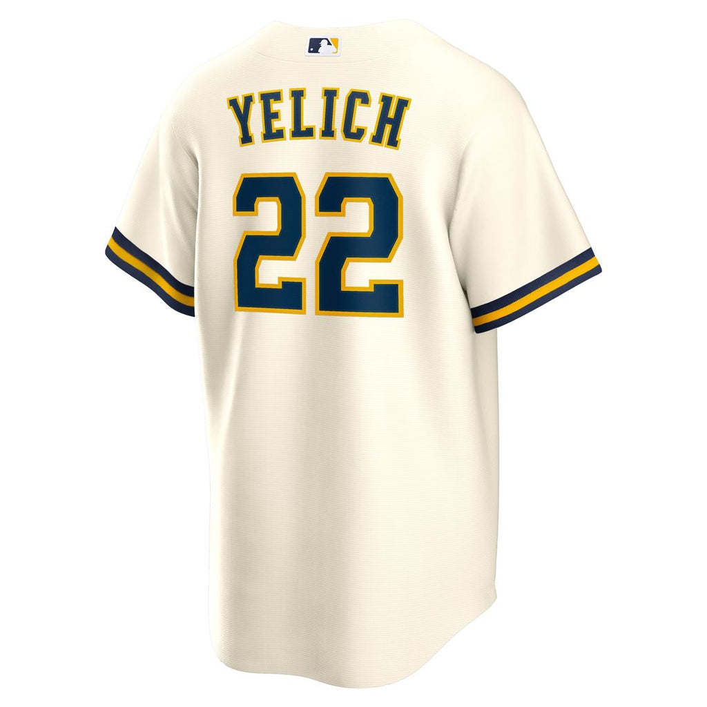 Christian Yelich Milwaukee Brewers Nike Home Replica Jersey - White Official MLB Team Apparel Baseball Fan Gear