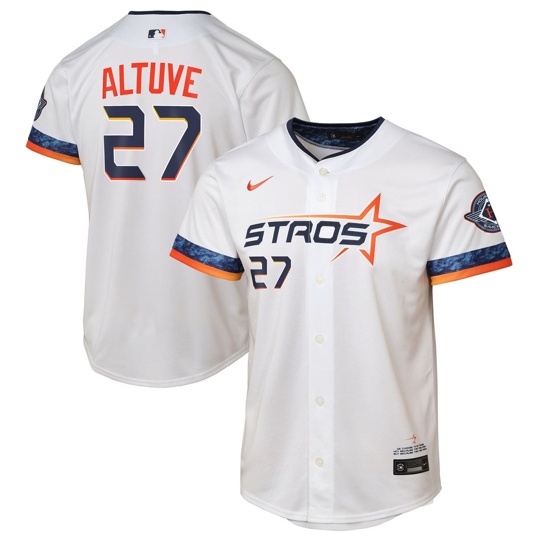 Jose Altuve Houston Astros Nike Youth 2025 City Connect Limited Player Jersey - White Official MLB Team Apparel Baseball Fan Gear