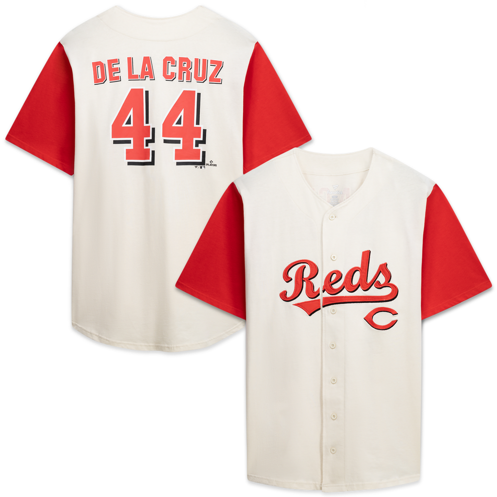 Cincinnati Reds Profile Big & Tall Two-Color Fashion Jersey - Cream/Red Official MLB Team Apparel Baseball Fan Gear