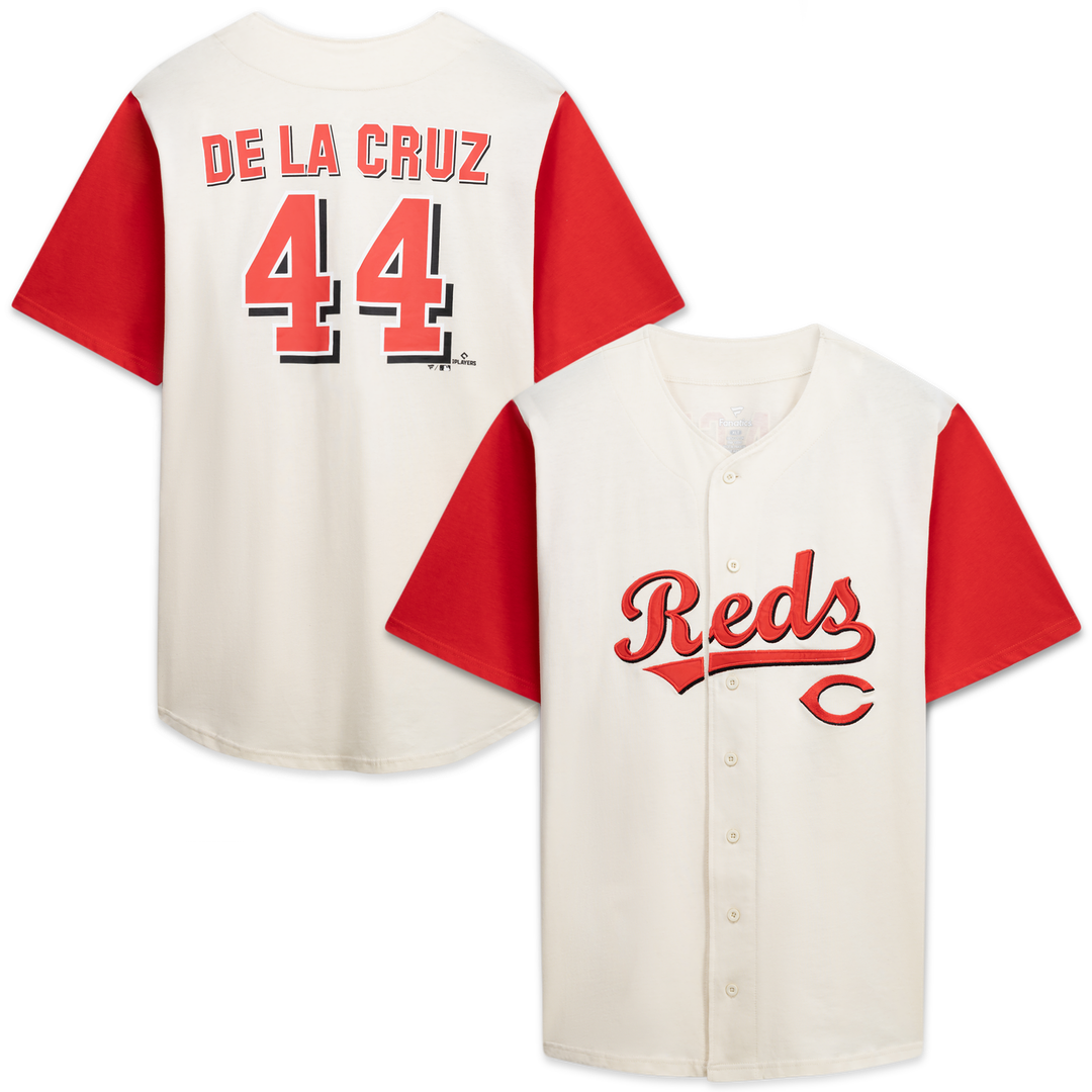 Cincinnati Reds Profile Big & Tall Two-Color Fashion Jersey - Cream/Red Official MLB Team Apparel Baseball Fan Gear
