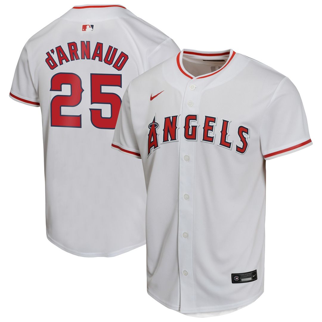 Travis d'Arnaud Los Angeles Angels Nike Youth Home Game Player Jersey - White Official MLB Team Apparel Baseball Fan Gear