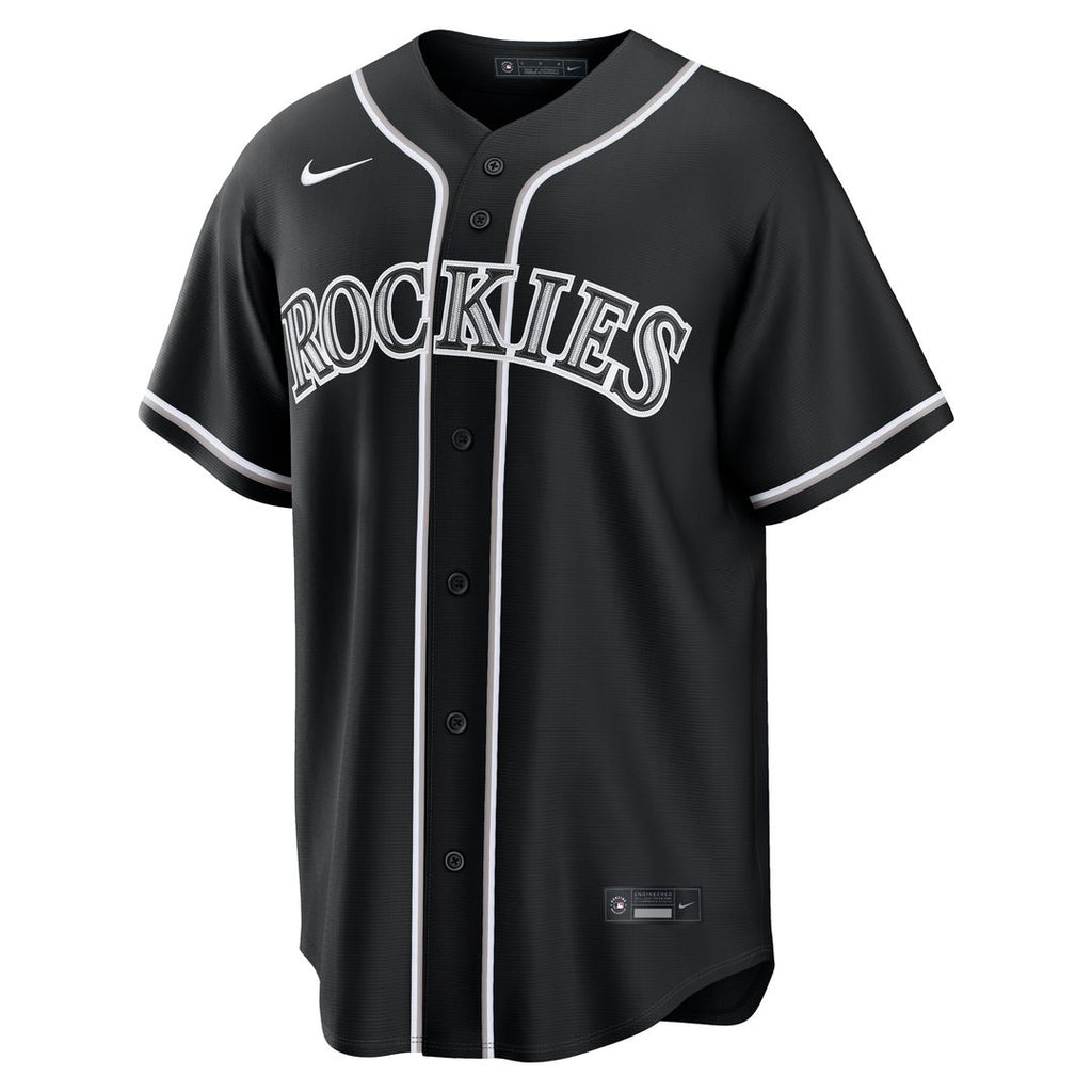 Colorado Rockies Nike Fashion Replica Black Out Jersey Official MLB Team Apparel Baseball Fan Gear