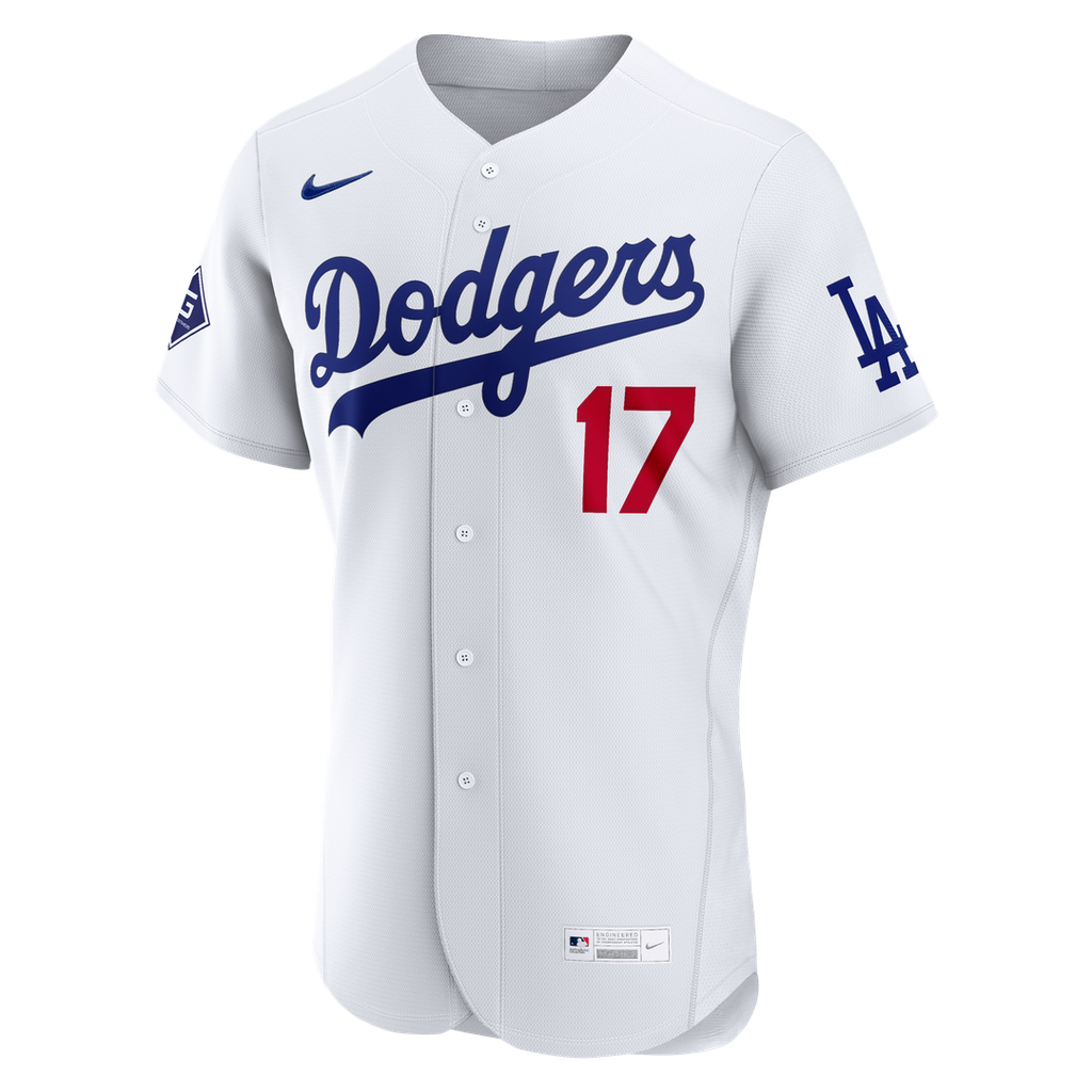 Shohei Ohtani Los Angeles Dodgers Nike Home Authentic Sponsor Patch Jersey - White Official MLB Team Apparel Baseball Fan Gear