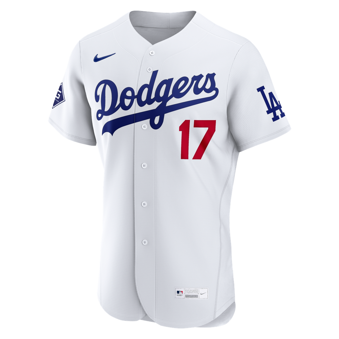 Shohei Ohtani Los Angeles Dodgers Nike Home Authentic Sponsor Patch Jersey - White Official MLB Team Apparel Baseball Fan Gear