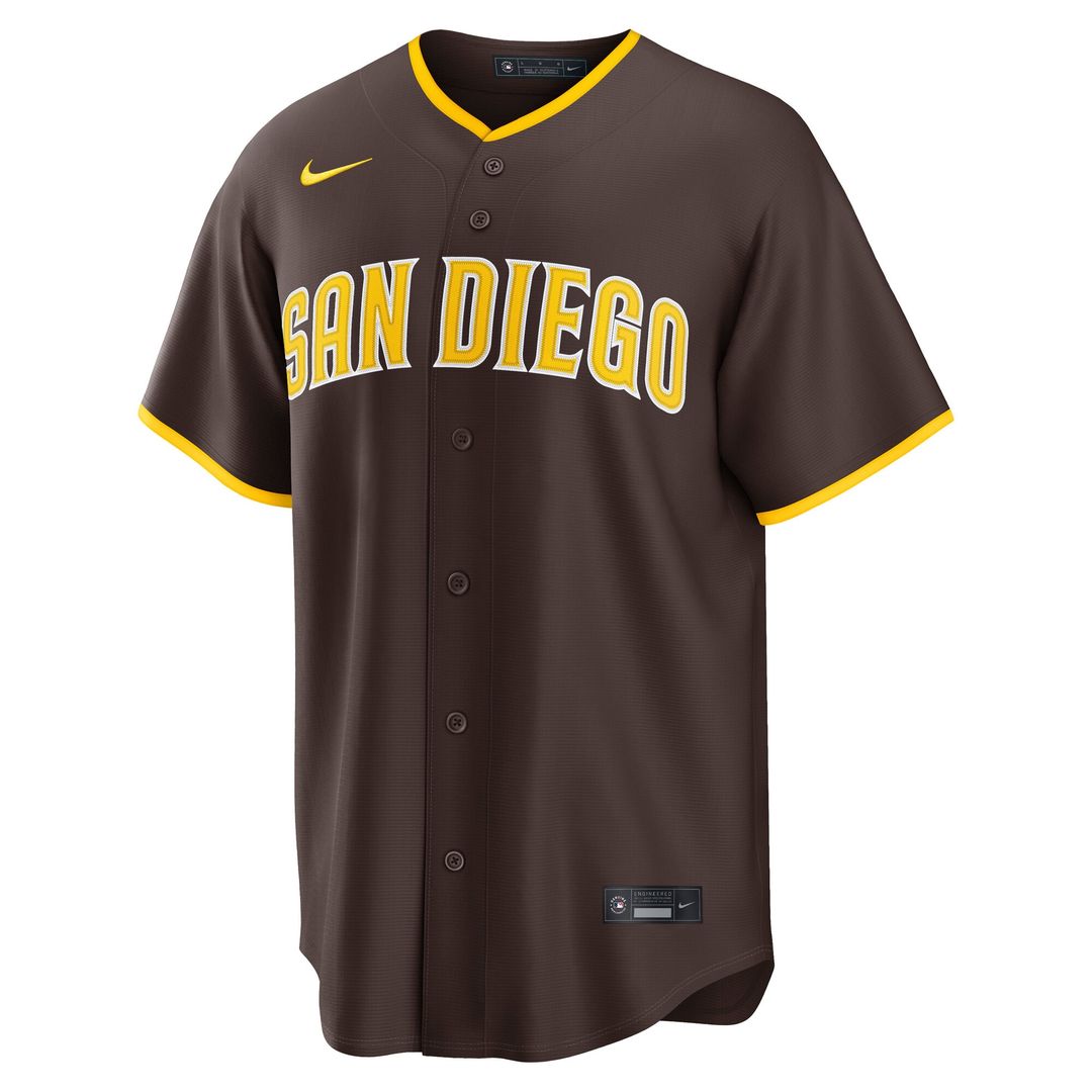 San Diego Padres Nike Road Replica Jersey - Brown Official MLB Team Apparel Baseball Fan Gear