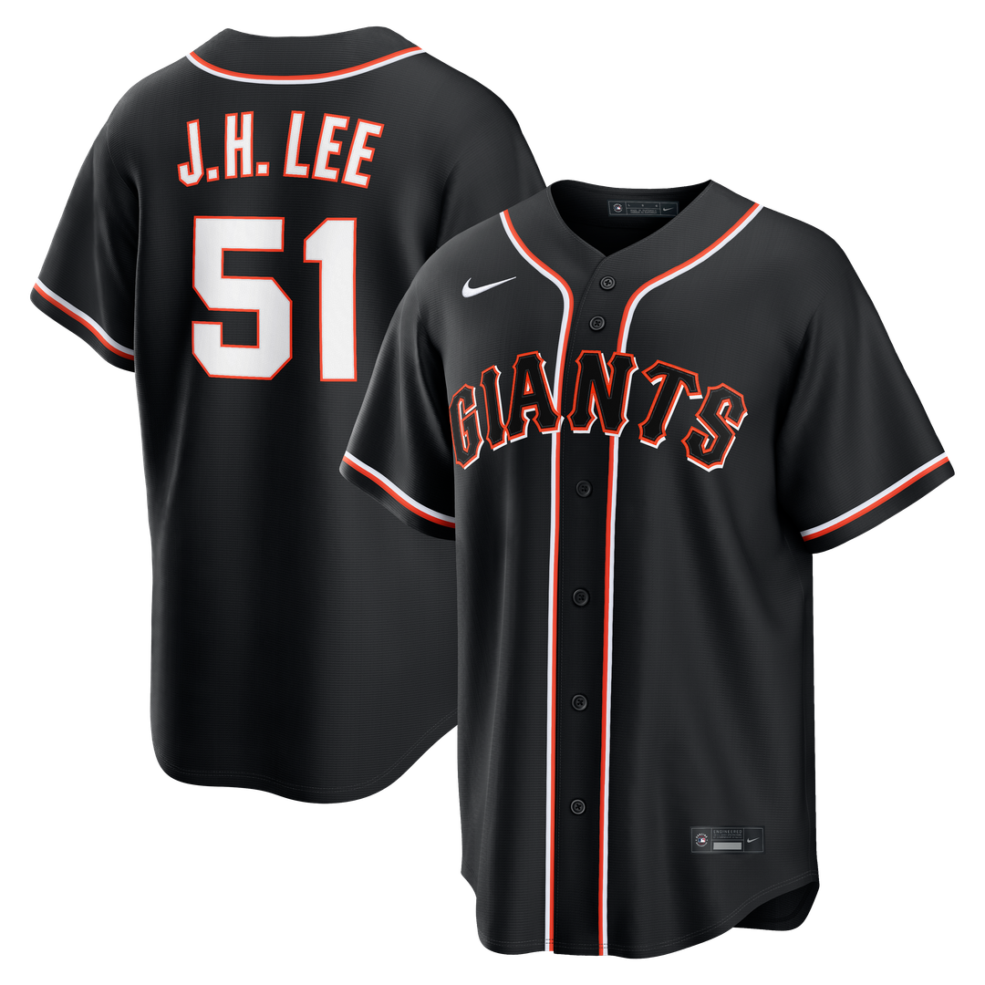 Jung Hoo Lee San Francisco Giants Nike Fashion Replica Black Out Jersey Official MLB Team Apparel Baseball Fan Gear