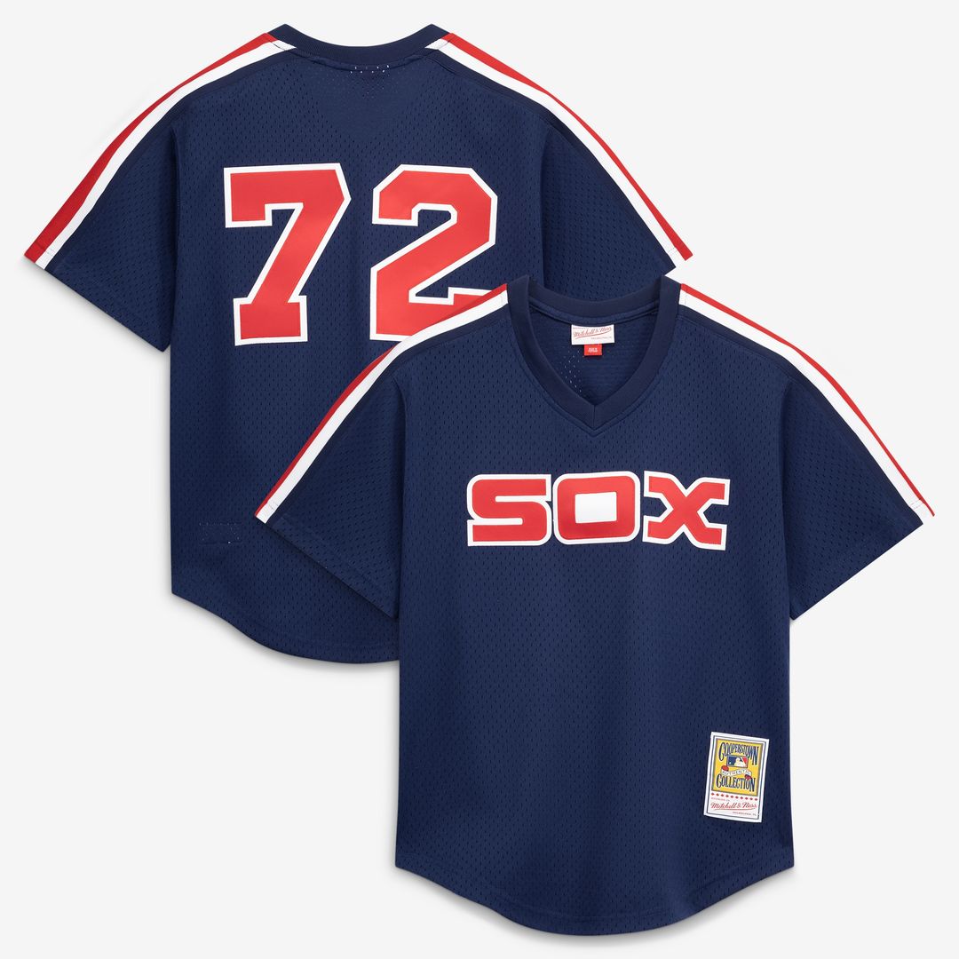 Carlton Fisk Chicago White Sox Mitchell & Ness Authentic Batting Practice Jersey - Navy Official MLB Team Apparel Baseball Fan Gear