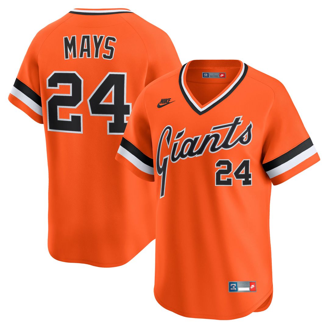 Willie Mays San Francisco Giants Nike Cooperstown Collection Limited Jersey - Orange Official MLB Team Apparel Baseball Fan Gear