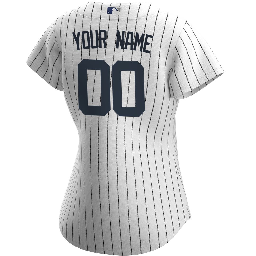 New York Yankees Nike Women's Home Replica Custom Jersey - White Official MLB Team Apparel Baseball Fan Gear