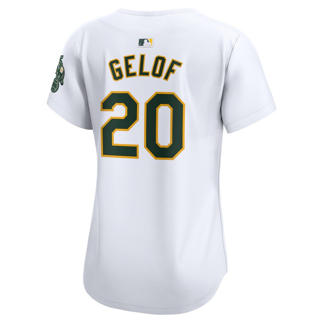 Zack Gelof Athletics Nike Women's Home Limited Player Jersey – White Official MLB Team Apparel Baseball Fan Gear