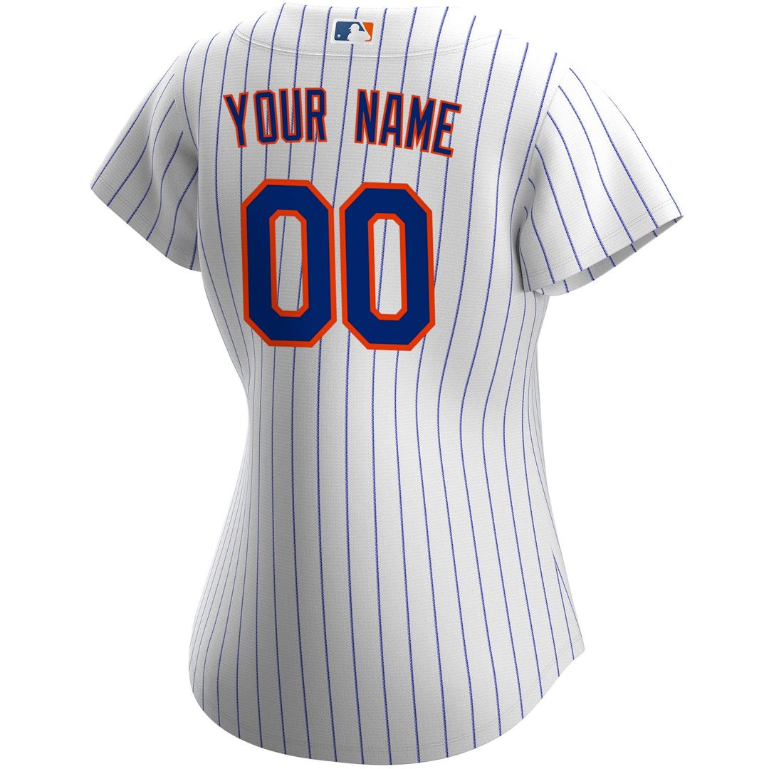New York Mets Nike Women's Home Replica Custom Jersey - White Official MLB Team Apparel Baseball Fan Gear