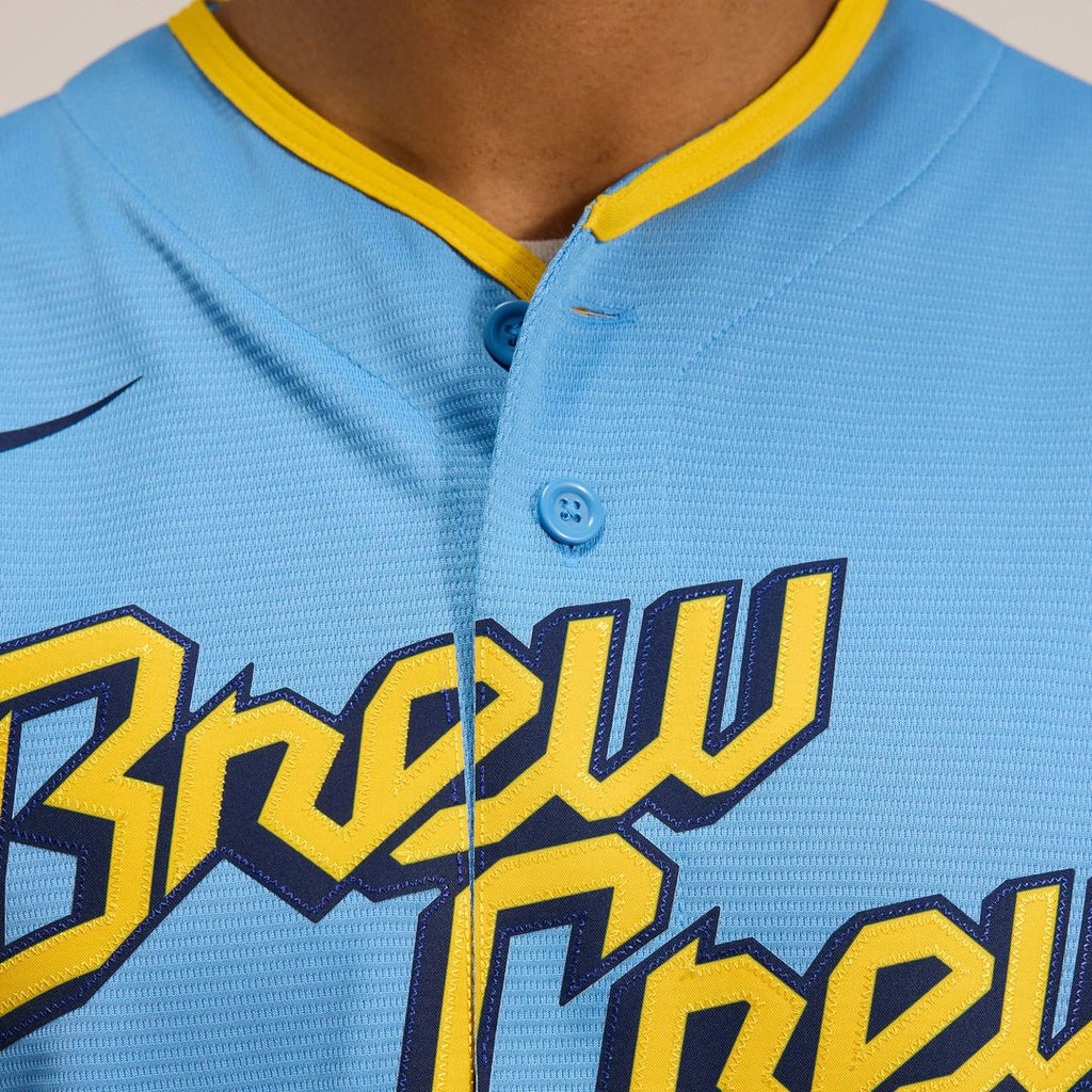 Milwaukee Brewers Nike City Connect Replica Team Jersey - Powder Blue Official MLB Team Apparel Baseball Fan Gear
