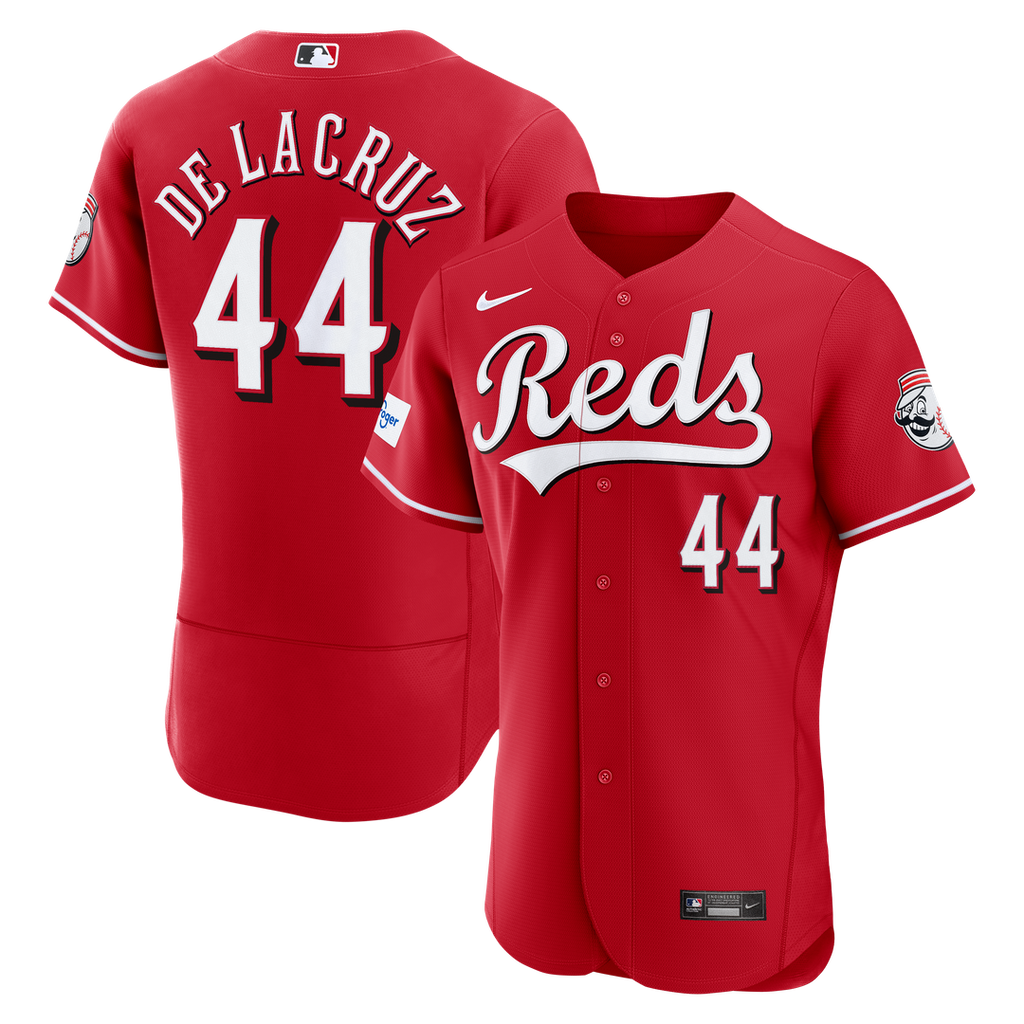 Elly De La Cruz Cincinnati Reds Nike Alternate Authentic Sponsor Patch Jersey - Red Official MLB Team Apparel Baseball Fan Gear