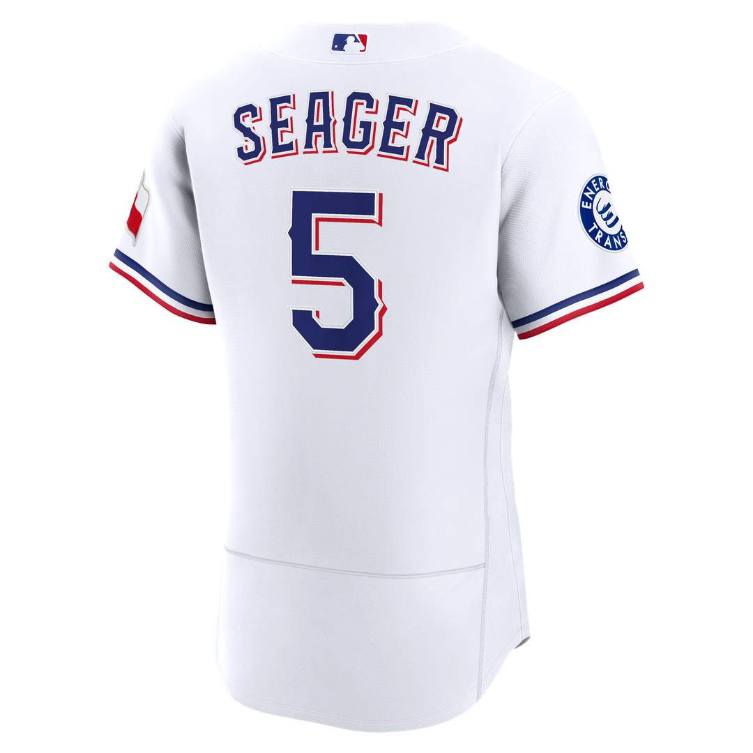 Corey Seager Texas Rangers Nike Home Authentic Sponsor Patch Jersey - White Official MLB Team Apparel Baseball Fan Gear