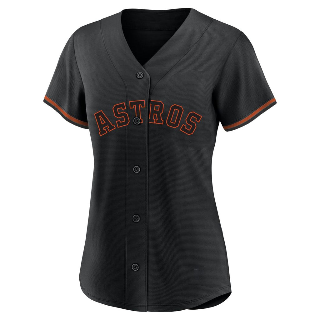 Jose Altuve Houston Astros Profile Women's Plus Size Player Name & Number Fashion Jersey - Black Official MLB Team Apparel Baseball Fan Gear