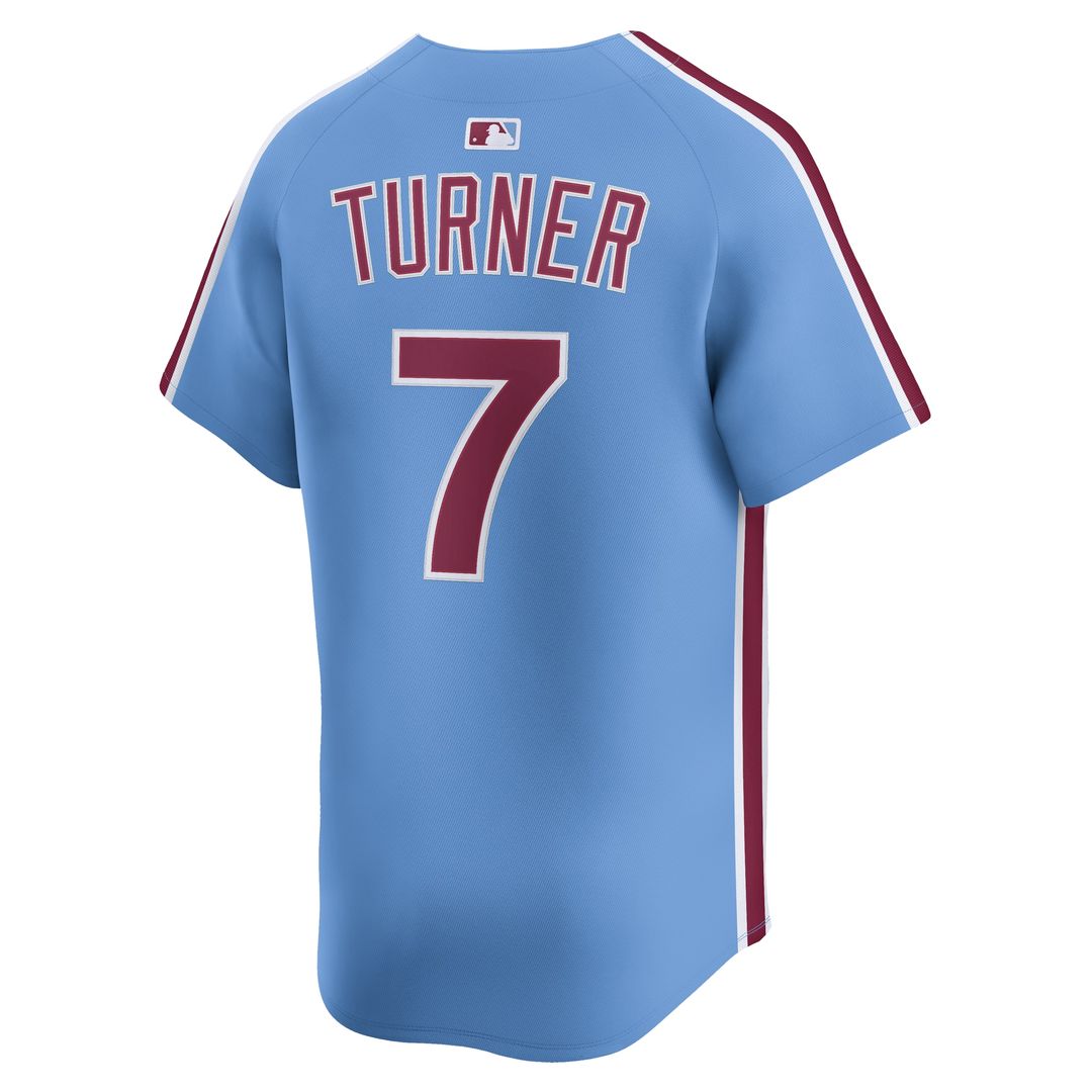 Trea Turner Philadelphia Phillies Nike Alternate Limited Player Jersey - Light Blue Official MLB Team Apparel Baseball Fan Gear