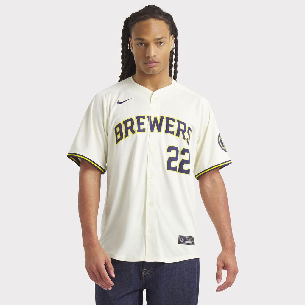 Christian Yelich Milwaukee Brewers Nike Home Limited Player Jersey - Cream Official MLB Team Apparel Baseball Fan Gear