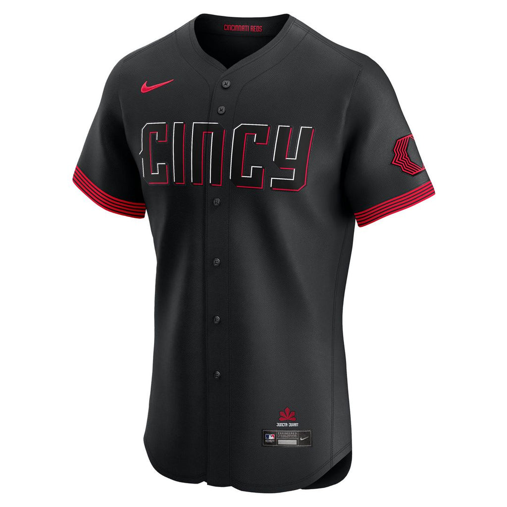 Cincinnati Reds Nike City Connect Elite Jersey - Black Official MLB Team Apparel Baseball Fan Gear