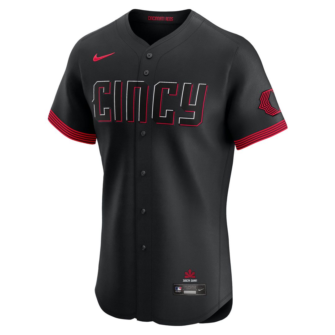 Cincinnati Reds Nike City Connect Elite Jersey - Black Official MLB Team Apparel Baseball Fan Gear