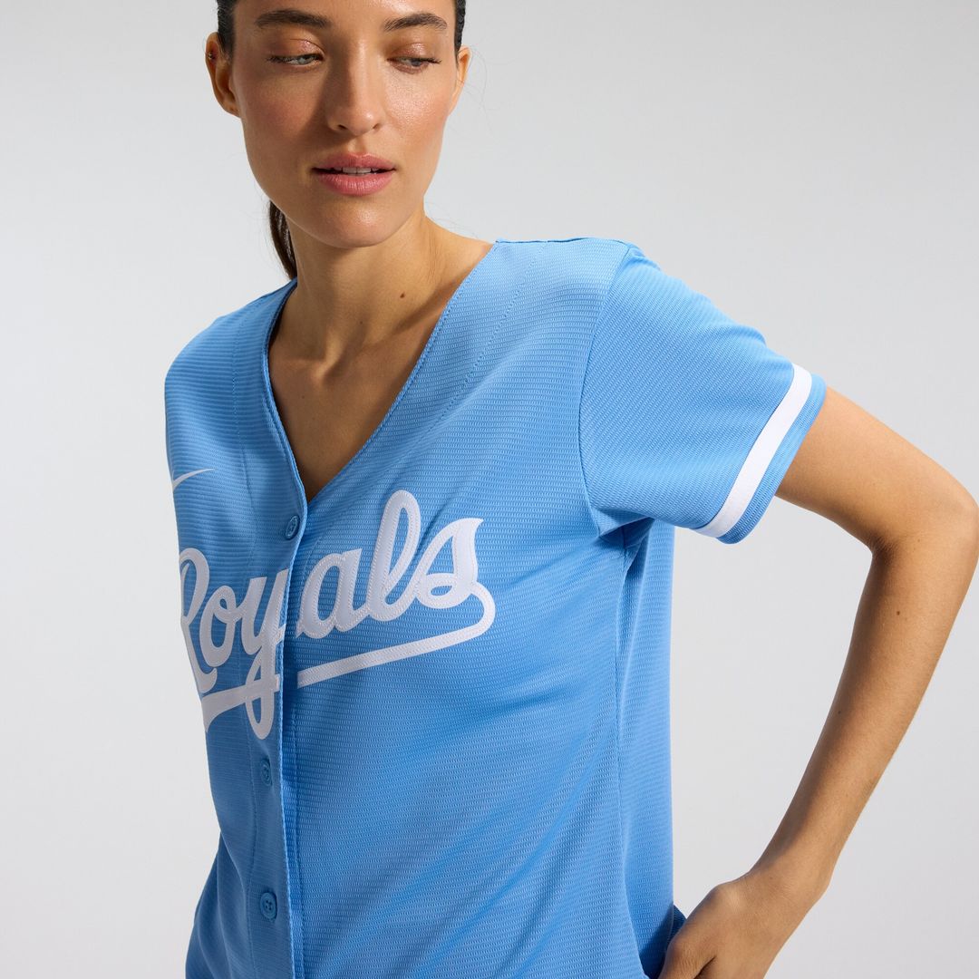 Kansas City Royals Nike Women's Alternate Replica Team Logo Jersey - Light Blue Official MLB Team Apparel Baseball Fan Gear