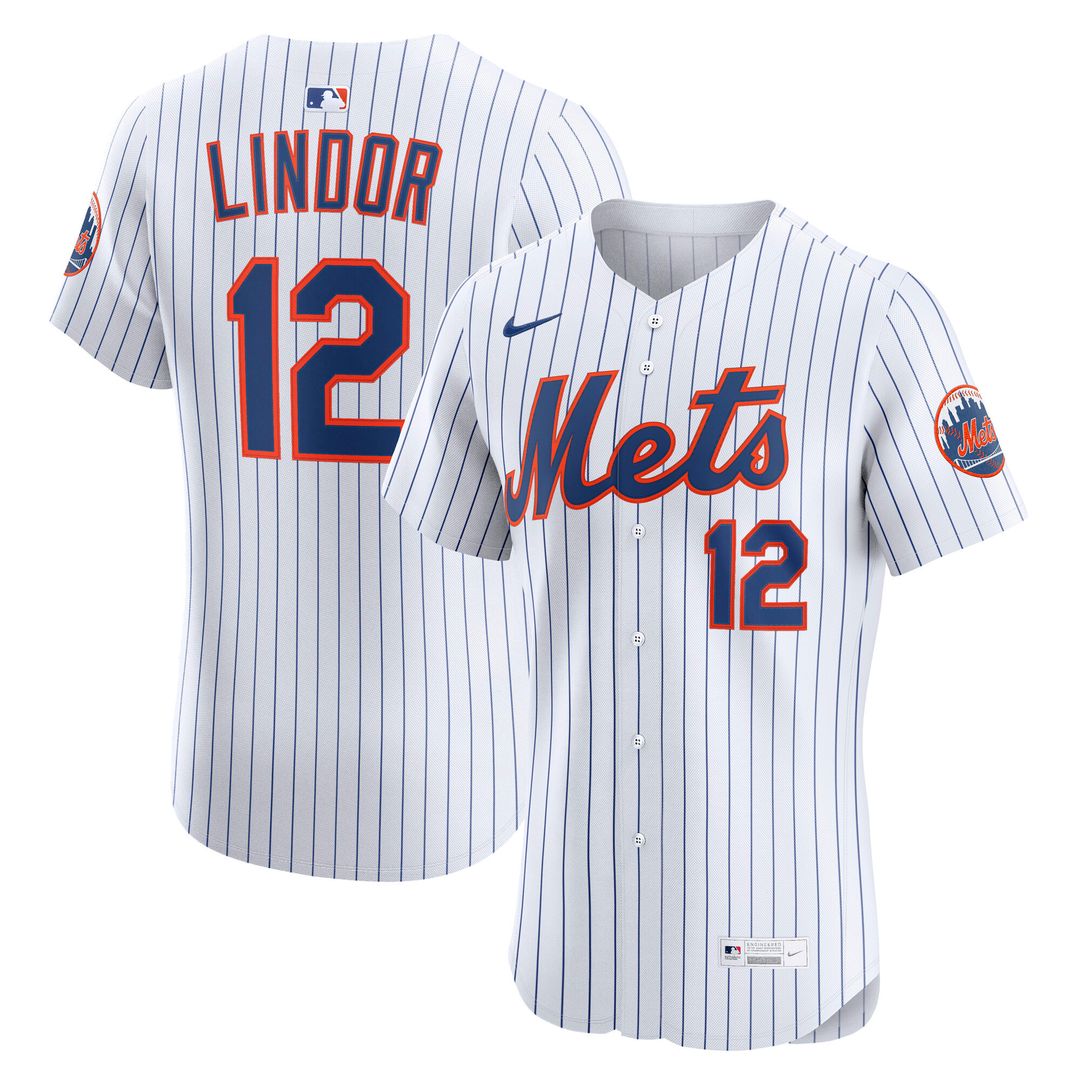 Francisco Lindor New York Mets Nike Home Elite Player Jersey - White Official MLB Team Apparel Baseball Fan Gear